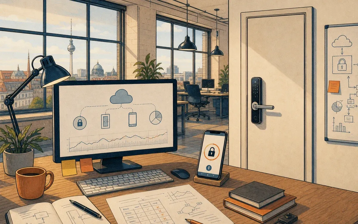 Illustration for the B2 story "Der Testtag": A routine product test at a Berlin startup uncovers a flaw that would have caused a major recall — but no one wants to hear bad news.
